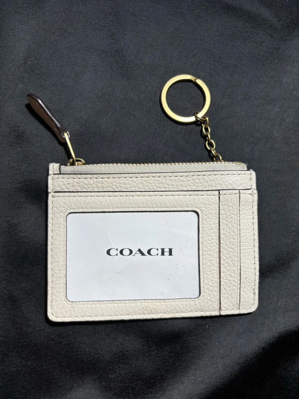 Coach Winter Teddy Bear Coin Pouch Keychain - Picture 4 of 8